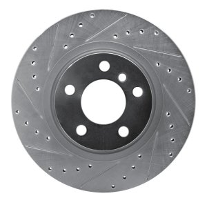 BMW X3 Brake Rotor (1) - Rear Left - R1 Concepts - Drilled & Slotted - Silver - `11-`18